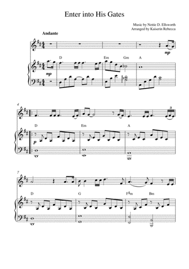 Enter into His Gates (oboe solo and piano accompaniment) (arr. Kaiserin Rebecca)