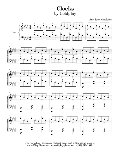 Clocks (arr. Igor Korokhov)