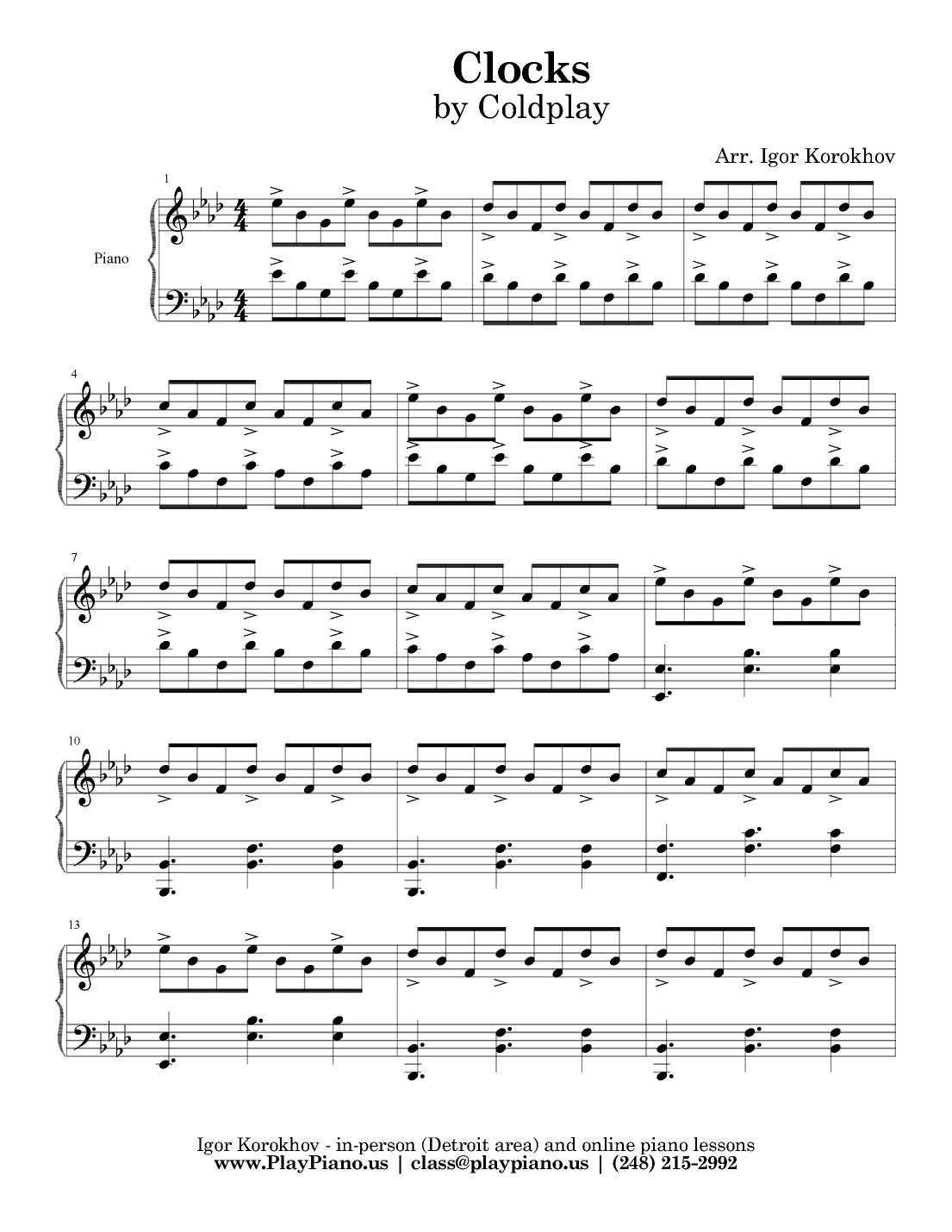 Clocks (arr. Igor Korokhov)