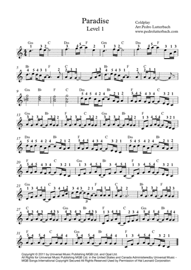 Paradise (arr. Pedro Lutterbach)