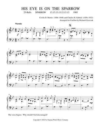25B. His Eye Is on the Sparrow (SPARROW) (arr. Richard Giszczak)