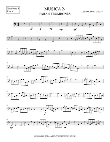 MUSICA 2 - PARA 5 TROMBONES-Trombone 3