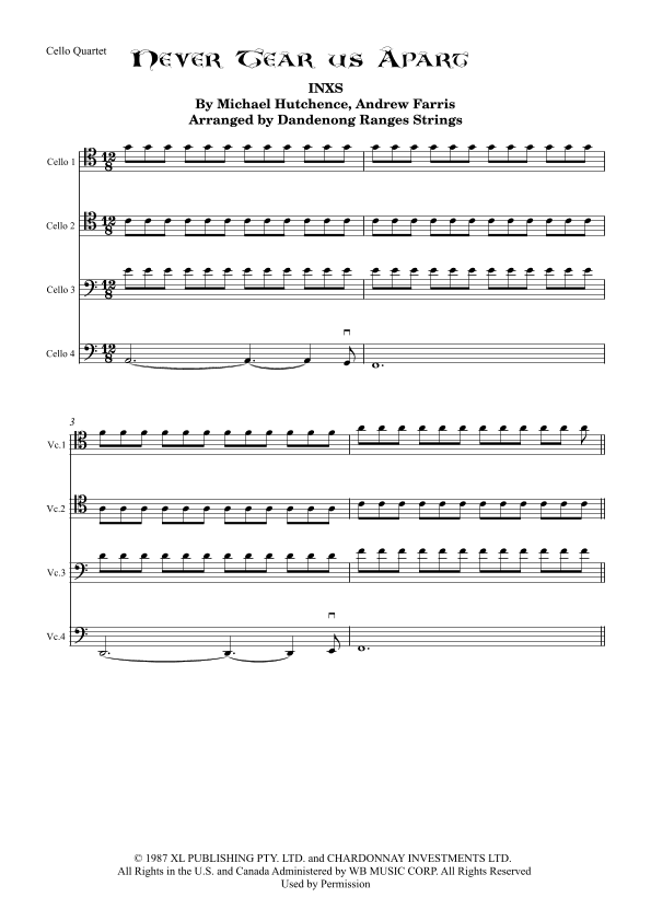 Never Tear Us Apart (arr. Dandenong Ranges Strings)