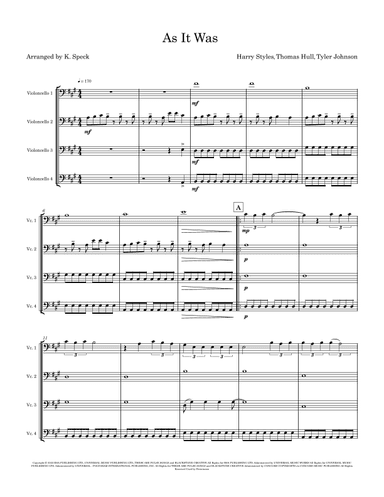 As It Was (arr. K. Speck)