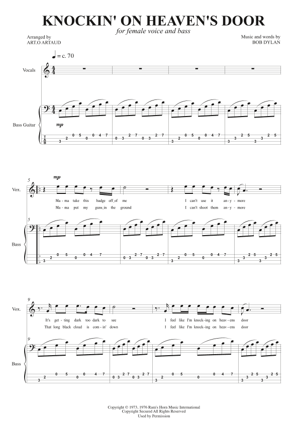 Knockin' On Heaven's Door (arr. Art.o Artaud)