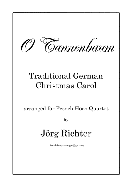 O Tannenbaum für Horn Quartett (arr. Jörg Richter)