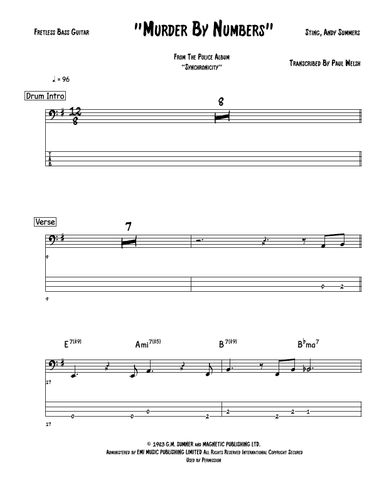 Murder By Numbers (arr. Accubass)