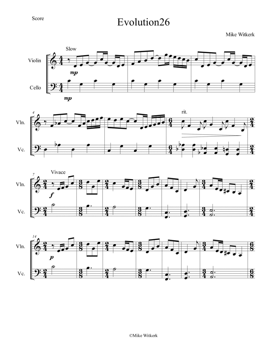 Mike Witkerk - Evolution26 (Violin + Cello)