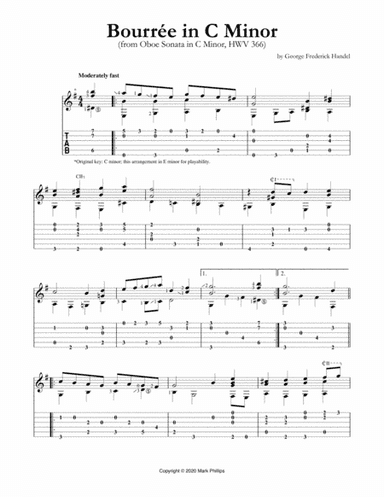Bourrée in C Minor (HWV 366) (arr. Mark Phillips)