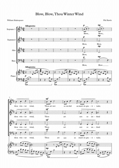 Blow, Blow, Thou Winter Wind - Choir (SSAB)