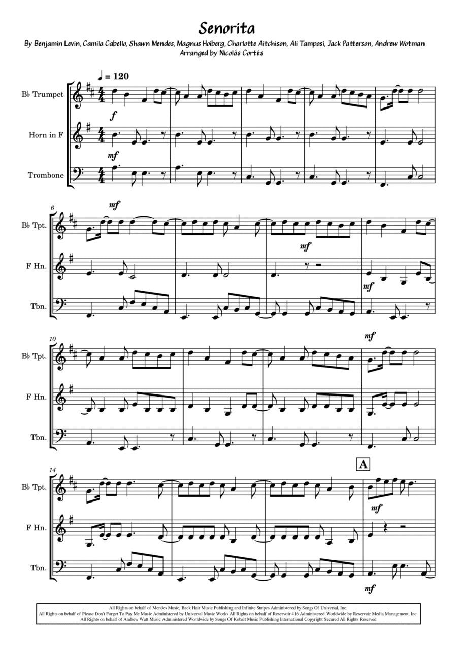 Senorita (arr. Nicolás Cortés Castillo)