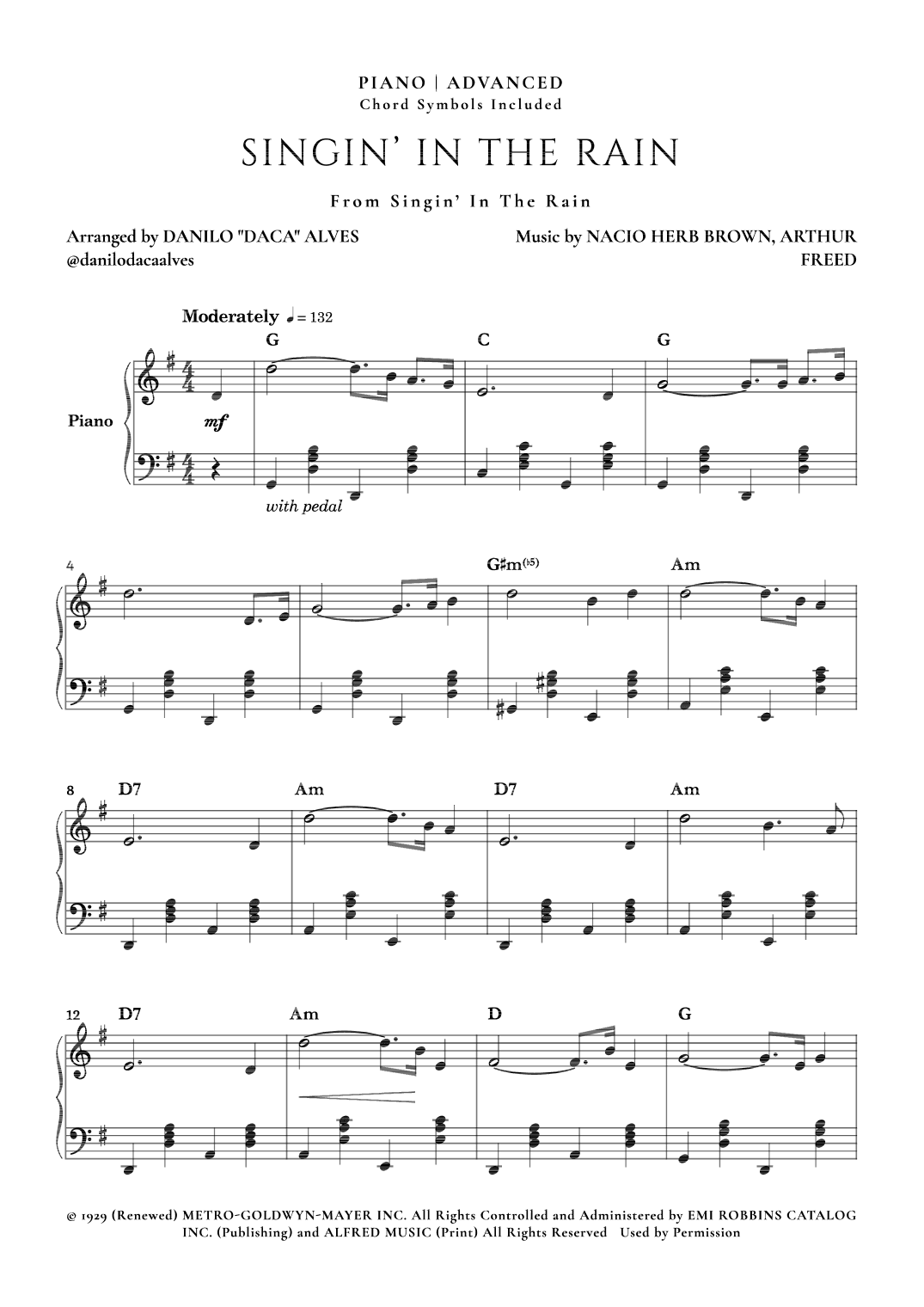Singin' In The Rain (arr. Danilo "Daca" Alves)