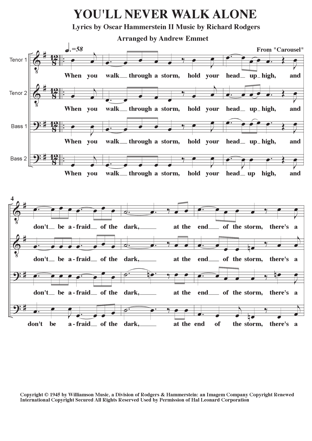 You'll Never Walk Alone (arr. Andrew Emmet)