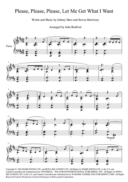 Please, Please, Please, Let Me Get What I Want (arr. John Redford)