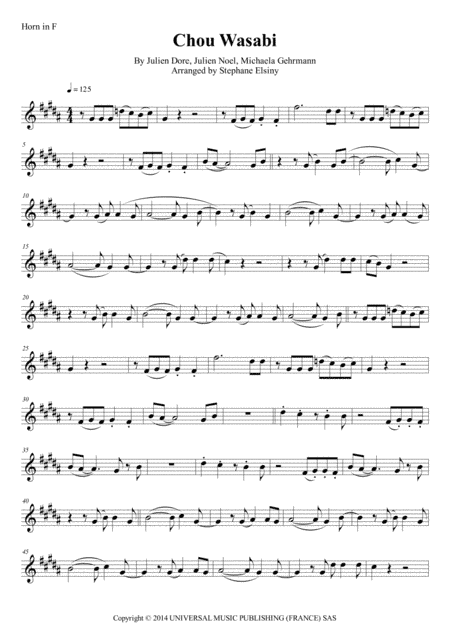 Chou Wasabi (arr. Stephane ELSINY)