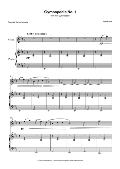 Gymnopedie No. 1 (arr. Samuel Sequeira)