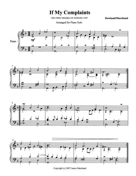 If My Complaints (arr. James Marchand)