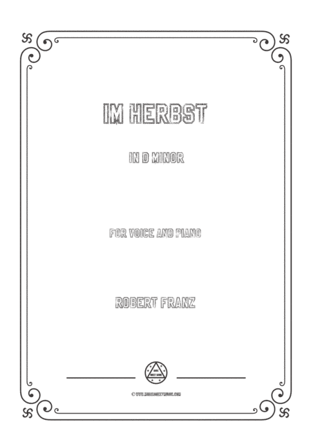 Franz-Im Herbst in d minor,for voice and piano (arr. MSM)