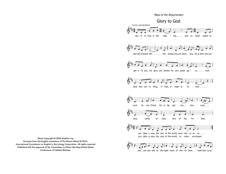 Mass of the Resurrection PEW CARD