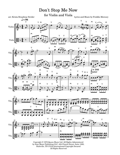 Don't Stop Me Now (arr. Krista Broadway Swider)