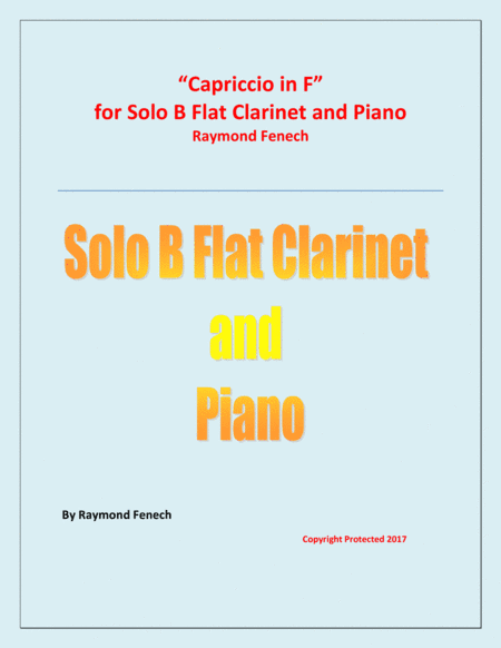 Capriccio in F - For Solo B Flat Clarinet and Piano
