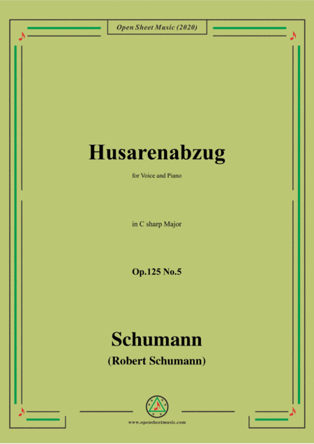 Schumann-Husarenabzug Op.125 No.5,in C sharp Major (arr. MSM)