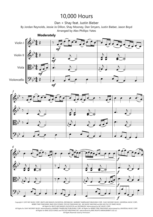 10,000 Hours (arr. Alex Phillips-Yates)