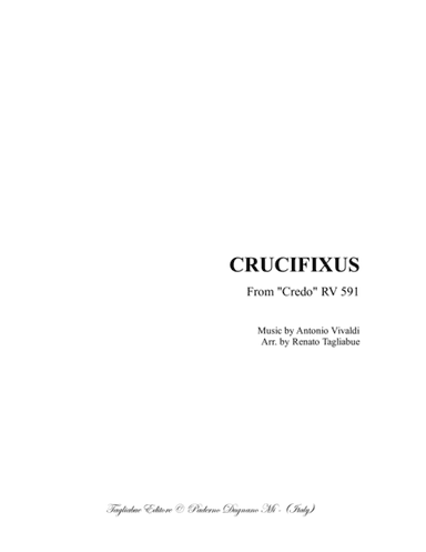 VIVALDI - CRUCIFIXUS (From Credo RV 591) Arr. for SATB Choir and Organ (arr. Renato Tagliabue)
