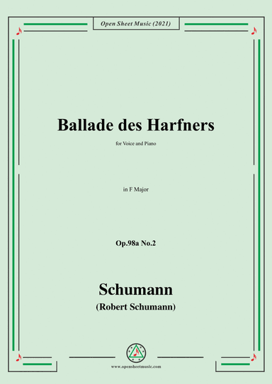 Schumann-Ballade des Harfners,Op.98a No.2,in F Major (arr. Open Cloud)
