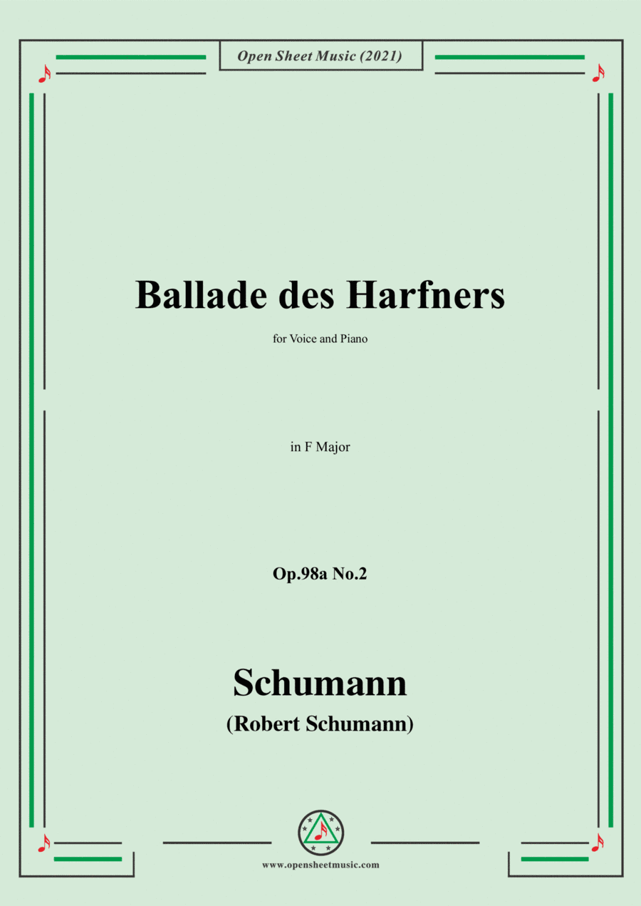 Schumann-Ballade des Harfners,Op.98a No.2,in F Major (arr. Open Cloud)