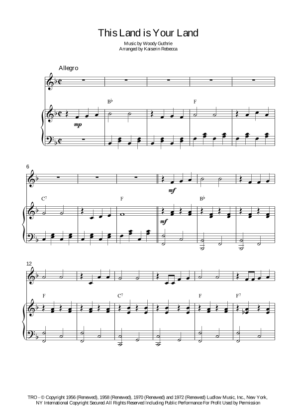 This Land Is Your Land (arr. Kaiserin Rebecca)