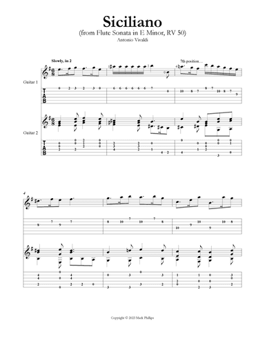 Siciliano (from Flute Sonata in E Minor, RV 50) (arr. Mark Phillips)