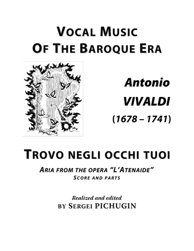 VIVALDI Antonio: Trovo negli occhi tuoi, aria from the opera L'Atenaide, score and parts (G minor) (arr. Sergei PICHUGIN)