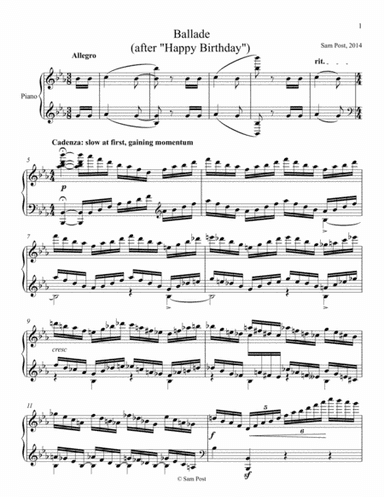 Ballade (on the "Happy Birthday" Theme), op. 8