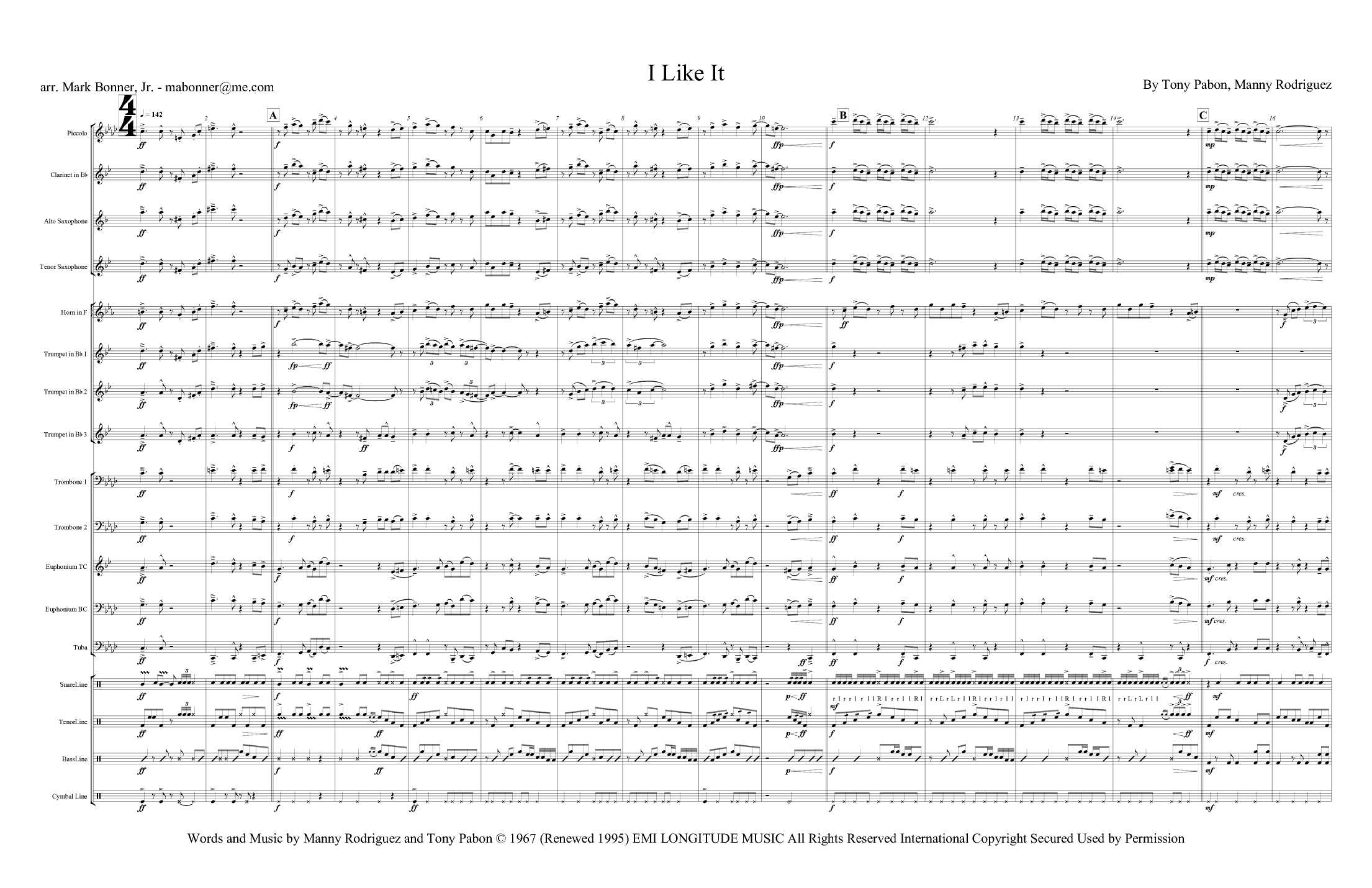 I Like It (arr. Mark Bonner, Jr.)