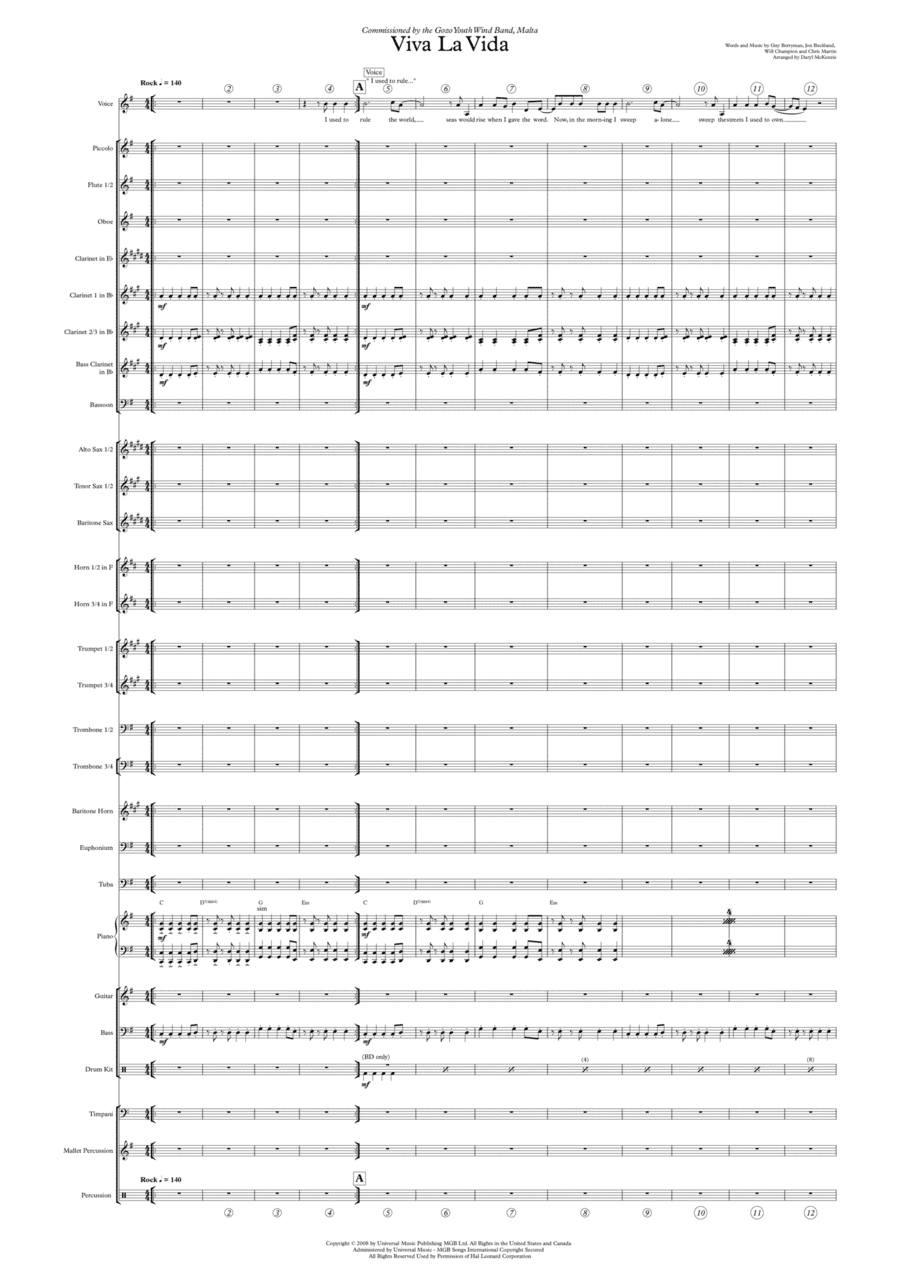 Viva La Vida (arr. Daryl McKenzie)