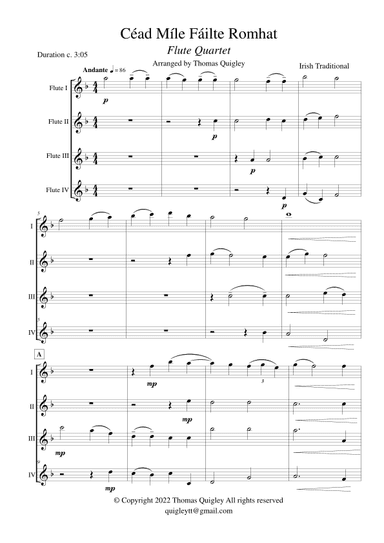 Céad Míle Fáilte Romhat (arr. Thomas Quigley)