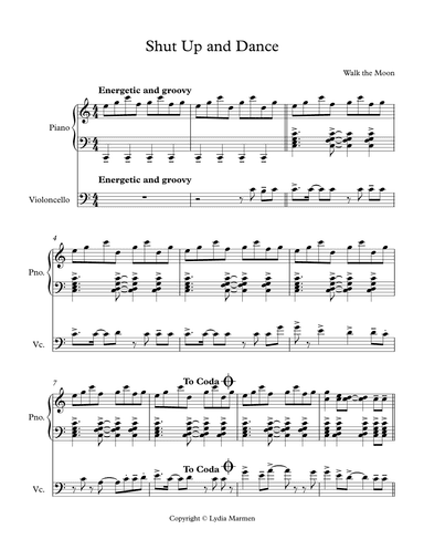 Shut Up And Dance (arr. Lydia Marmen)