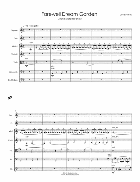Farewell Dream Garden for Soprano, Flute, and String Orchestra