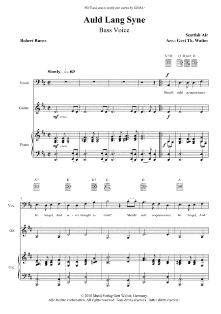 Auld Lang Syne (arr. Gert Th. Walter)