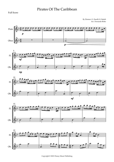 Pirates Of The Caribbean (arr. Fernando Britto)