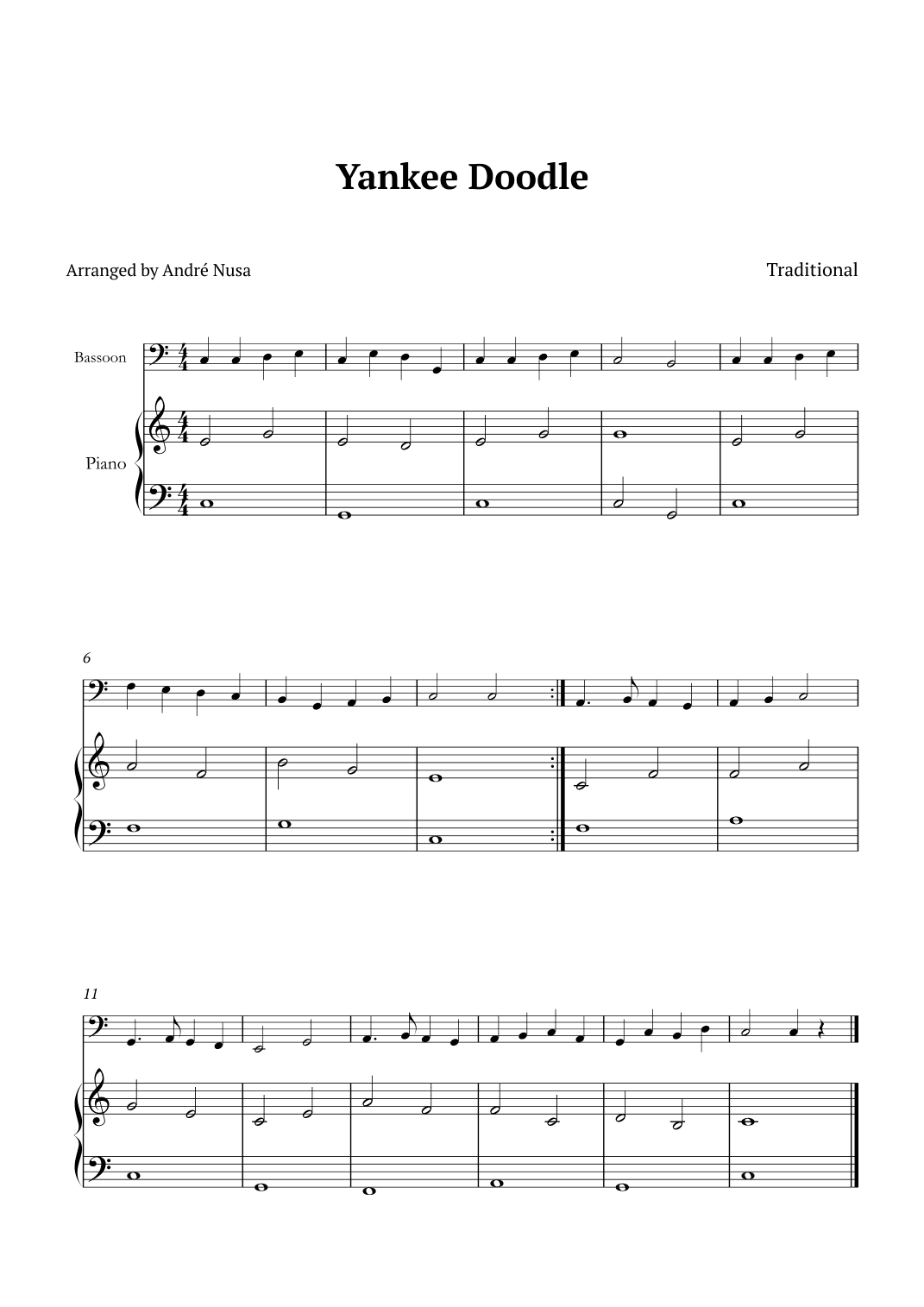 Yankee Doodle (arr. André Nusa)