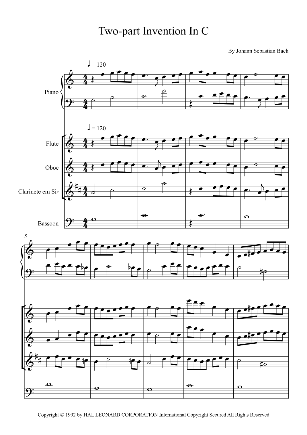 Two-part Invention In C (arr. Fernanda Moura)