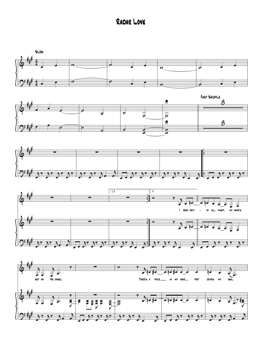 Radar Love (arr. Biegler)