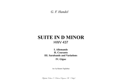 HANDEL - SUITE IN D MINOR HWV 437 - Allemande, Courante,  Sarabande, Gigue. Arr. for Piano/Organ (arr. Renato Tagliabue)
