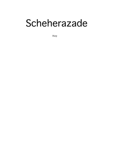 Scheherazade arranged for flute, harp and string quintet - Harp Part (arr. Catherine and David Anderson)