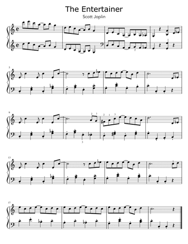 The Entertainer by Scott Joplin (Intermediate Piano Solo) (arr. Dennis Cheng)