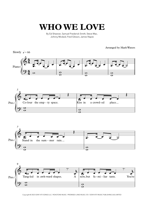 Who We Love (arr. Mark Waters)