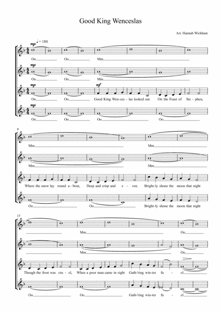 Good King Wenceslas SSAA a capella (arr. Hannah Wickham)