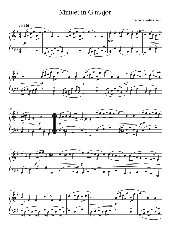 Minuet In G Major (arr. Gianluca Giovannetti)